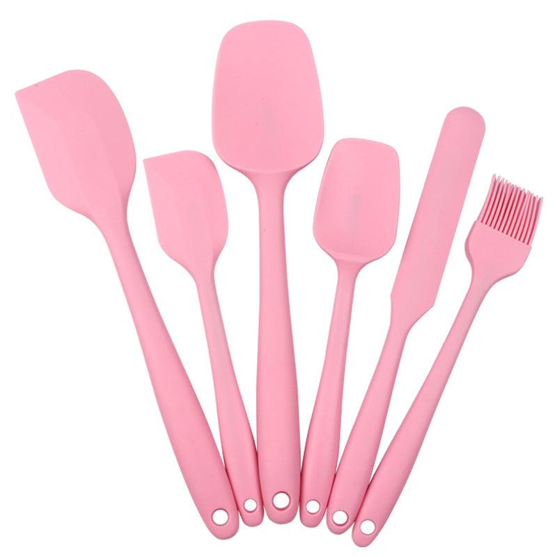 6pcs Silicone Kitchenware Set Baking Supplies Scraper Brush Spatula Cake Tools