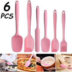 6pcs Silicone Kitchenware Set Baking Supplies Scraper Brush Spatula Cake Tools