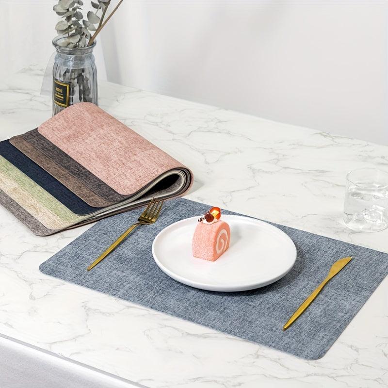Leather Dining Table Placemats Heat Insulated Waterproof Dinner Plates Pad