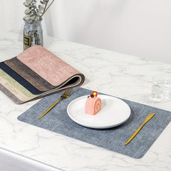 Leather Dining Table Placemats Heat Insulated Waterproof Dinner Plates Pad
