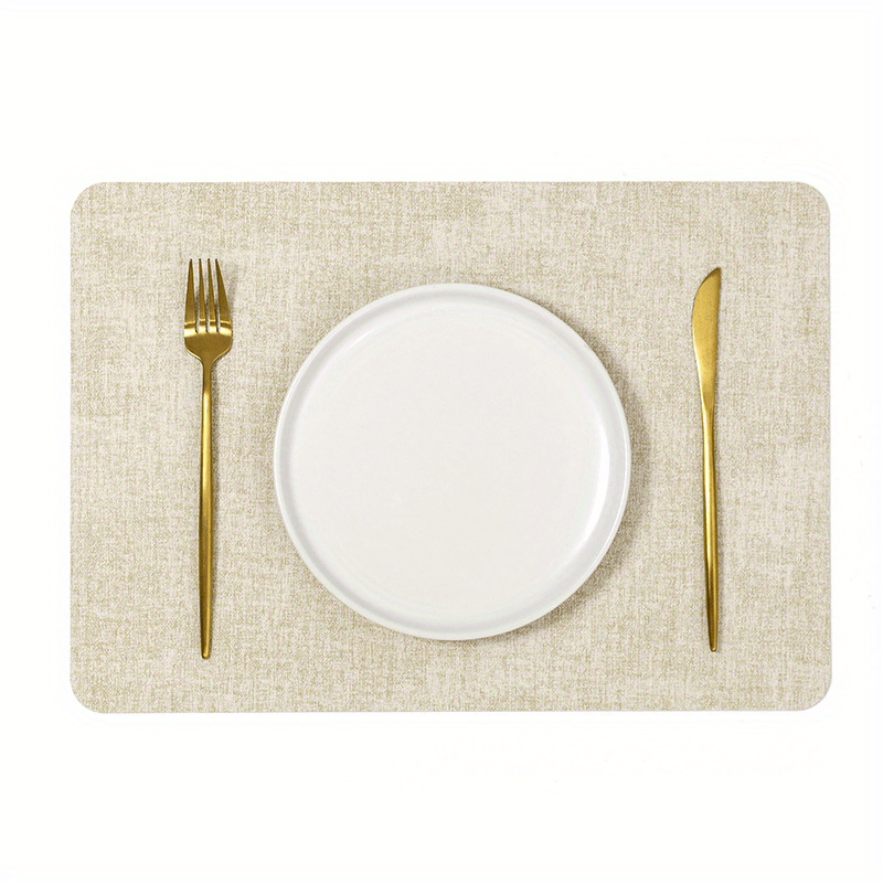 Leather Dining Table Placemats Heat Insulated Waterproof Dinner Plates Pad