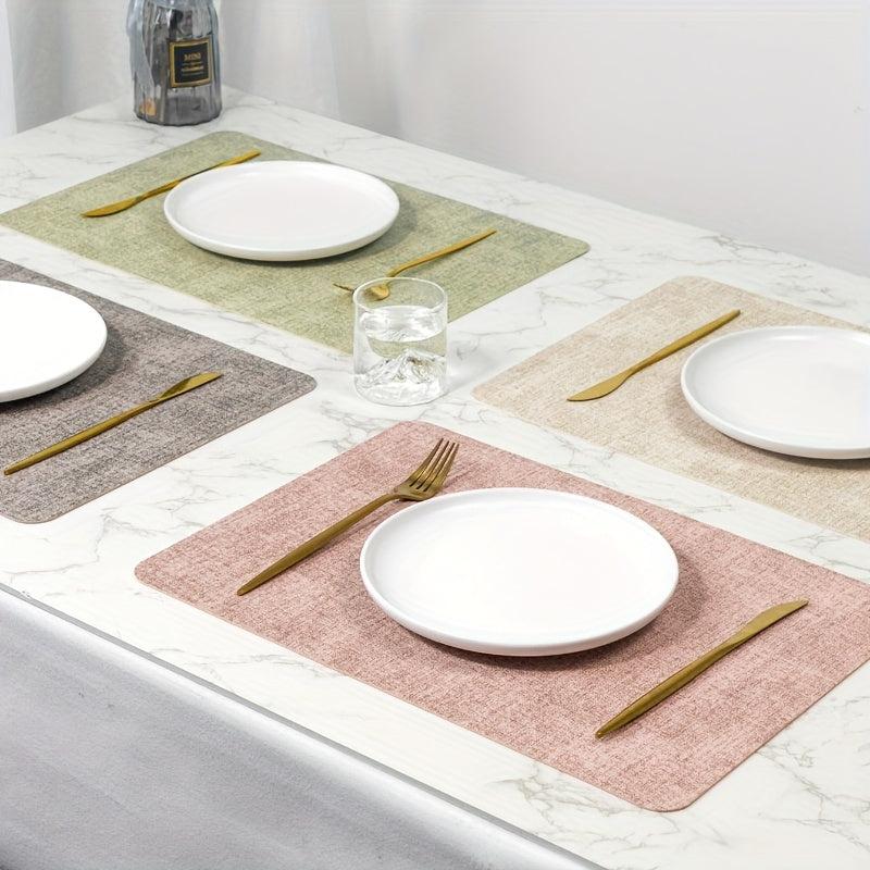 Leather Dining Table Placemats Heat Insulated Waterproof Dinner Plates Pad