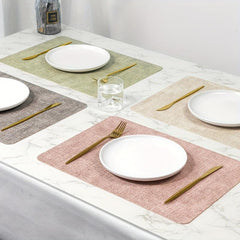 Leather Dining Table Placemats Heat Insulated Waterproof Dinner Plates Pad