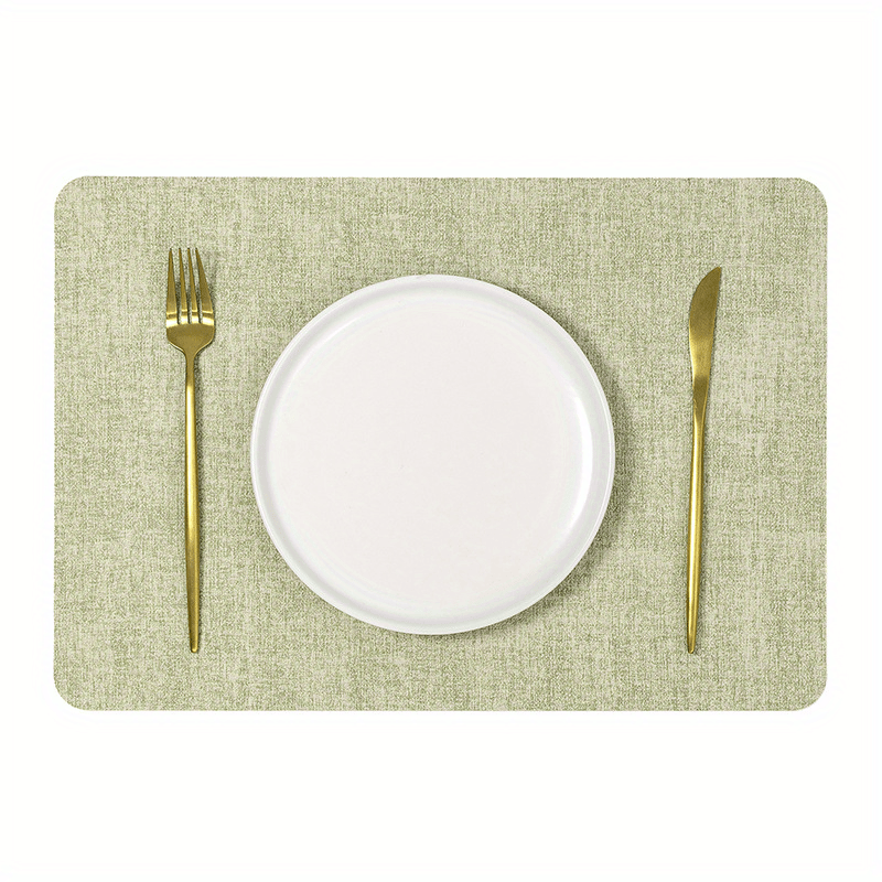 Leather Dining Table Placemats Heat Insulated Waterproof Dinner Plates Pad