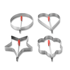 4pcs Stainless Steel Omelette Mold Frying Egg Cooking Tools