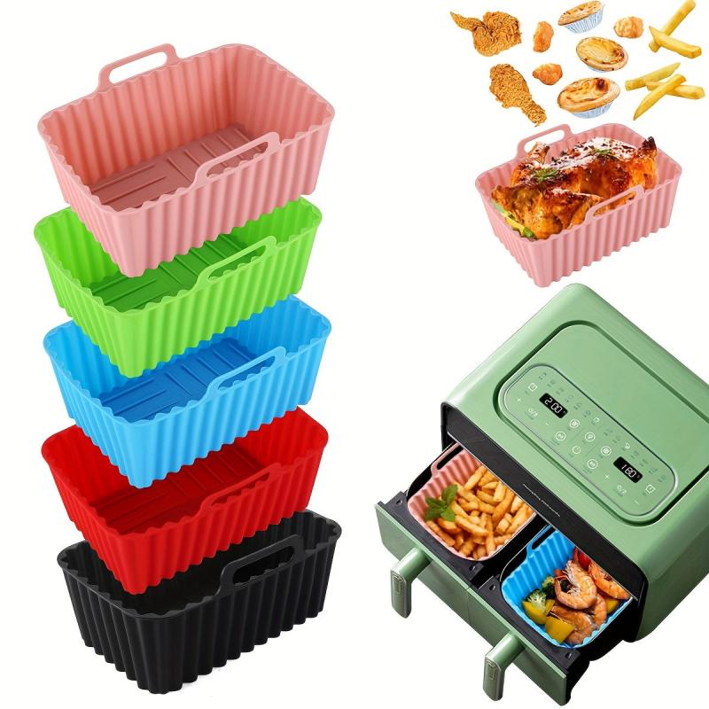 5pcs Silicone Air Fryer Liners Reusable Baking Tray Kitchen Gadgets