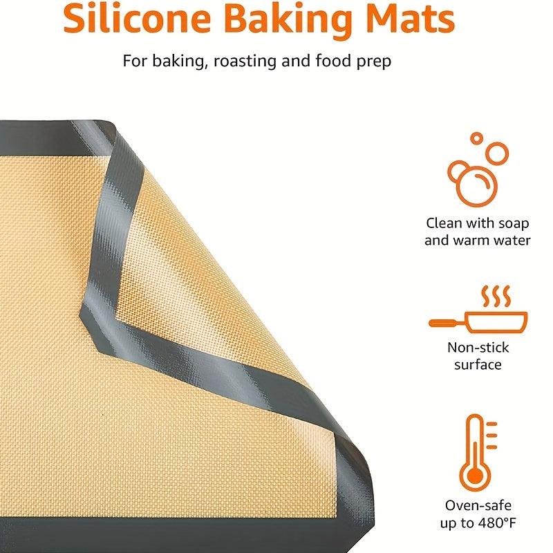 2pcs Silicone Baking Mat Non Stick Half Sheet Food Safe Tray Pan Liners