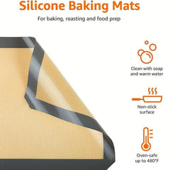 2pcs Silicone Baking Mat Non Stick Half Sheet Food Safe Tray Pan Liners