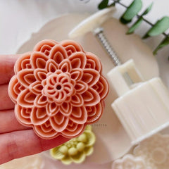 Lotus Moon Cake Mold and Stamps Set - DIY Hand Press Cookie Stamps