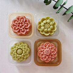 Lotus Moon Cake Mold and Stamps Set - DIY Hand Press Cookie Stamps