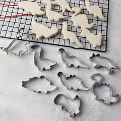 8pcs Dinosaur Cookie Cutters Stainless Steel Biscuit Molds Set