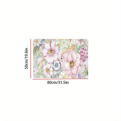 Floral Kitchen Rugs Absorbent Non Slip Stain Resistant Waterproof Mat