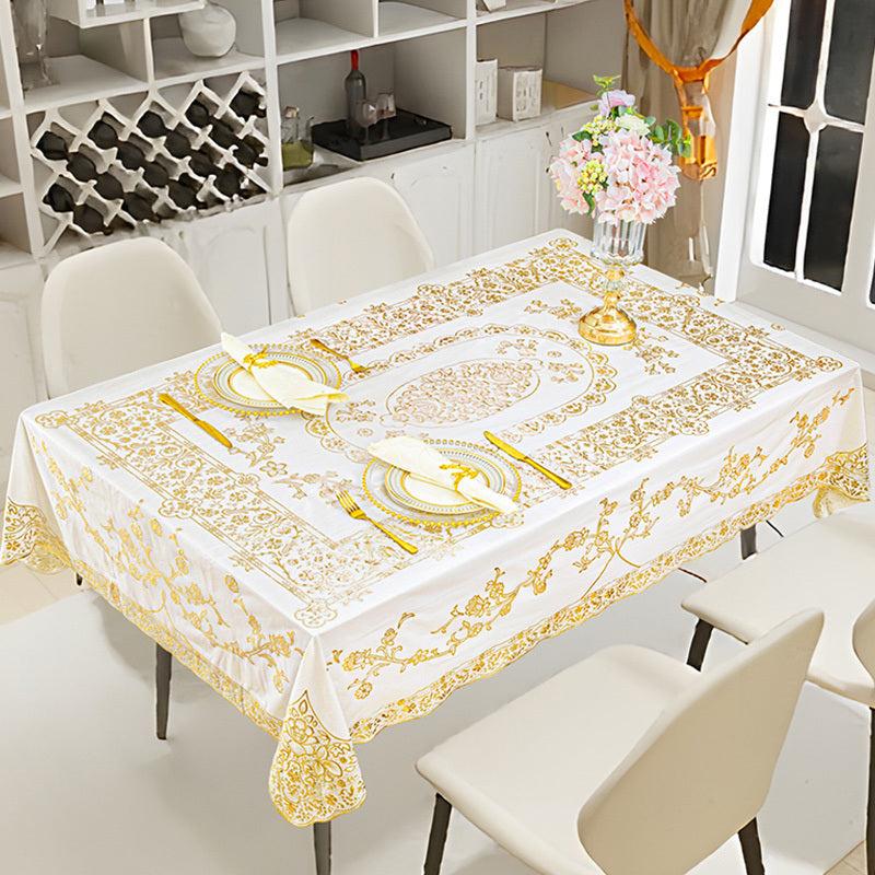 European Thickened Waterproof Tablecloth Rectangular Hot Stamping