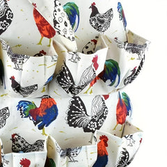 Rooster Printed Polyester Apron with Double Pockets for Home Cooking