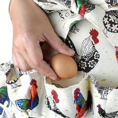 Rooster Printed Polyester Apron with Double Pockets for Home Cooking