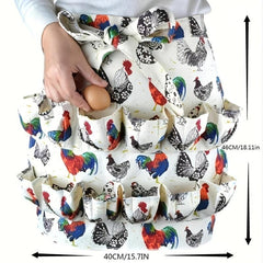Rooster Printed Polyester Apron with Double Pockets for Home Cooking