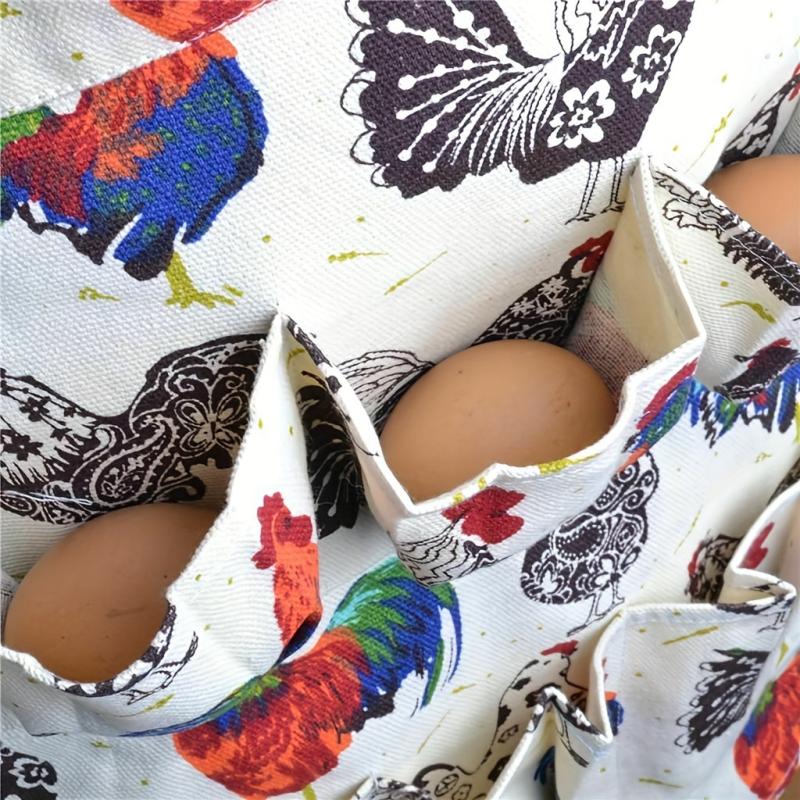 Rooster Printed Polyester Apron with Double Pockets for Home Cooking