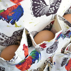 Rooster Printed Polyester Apron with Double Pockets for Home Cooking