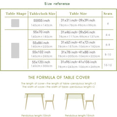 Embroidered Linen Table Cloth With Tassel Kitchen Dinner Christmas Decor