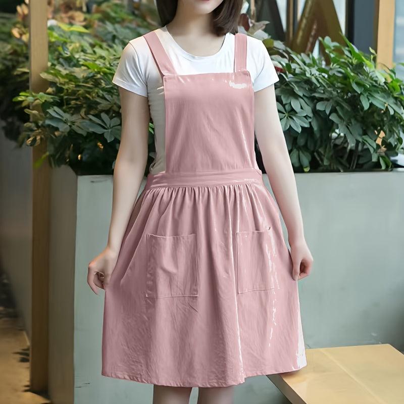 Polyester Princess Apron Unisex Adjustable Cooking Solid Apron