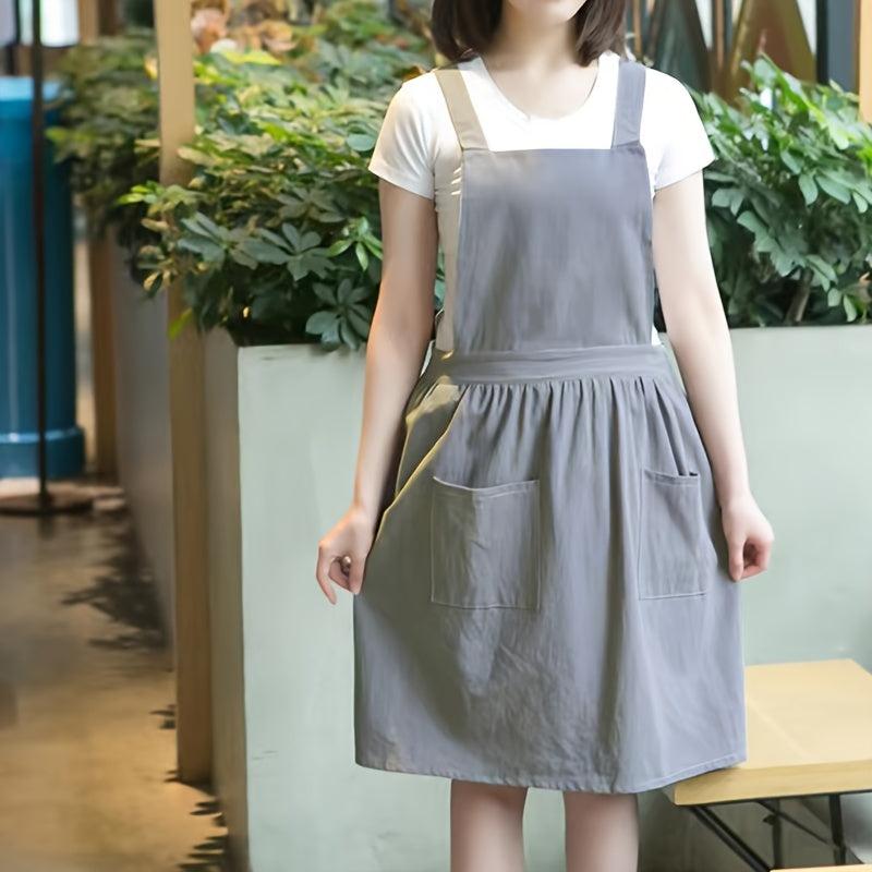 Polyester Princess Apron Unisex Adjustable Cooking Solid Apron