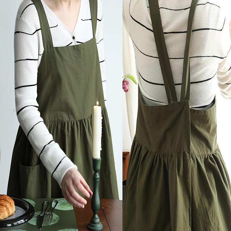 Polyester Princess Apron Unisex Adjustable Cooking Solid Apron