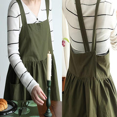 Polyester Princess Apron Unisex Adjustable Cooking Solid Apron