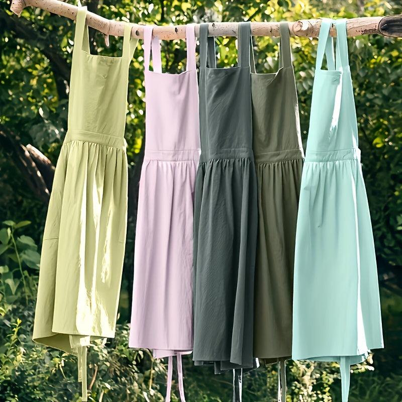 Polyester Princess Apron Unisex Adjustable Cooking Solid Apron
