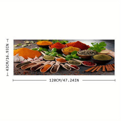 Vintage Spice Printed Kitchen Rug Absorbent Non Slip Stain Resistant Long Strip