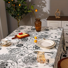 Rustic Floral Tablecloth for Outdoor Events and Home Kitchen