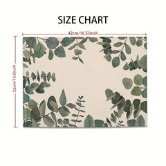 Bohemian Linen Placemat Set of 6 Eucalyptus Pattern Table Mat