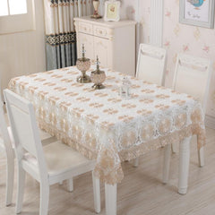 Vintage Lace Tablecloth w/ Flower Design for Wedding, Dinner, Outdoor Party