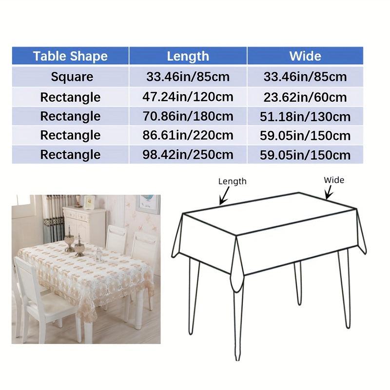 Vintage Lace Tablecloth w/ Flower Design for Wedding, Dinner, Outdoor Party