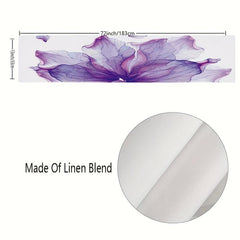 Purple Floral Long Table Runner 33x182 cm Retro Art Linen Dining Table Runners