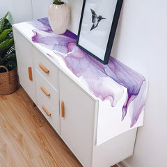 Purple Floral Long Table Runner 33x182 cm Retro Art Linen Dining Table Runners