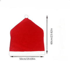 Christmas Chair Cover Set Holiday Decorations Santa Hat Room Decor