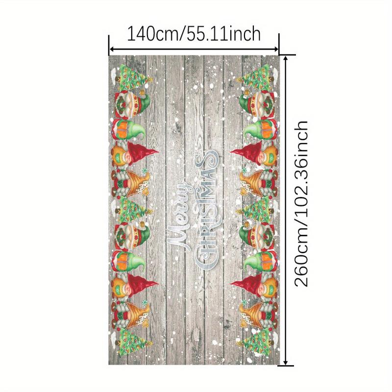 Polyester Table Cloth Merry Christmas Gnome Snowflake Pattern Table Cover