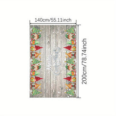 Polyester Table Cloth Merry Christmas Gnome Snowflake Pattern Table Cover