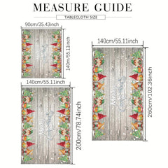Polyester Table Cloth Merry Christmas Gnome Snowflake Pattern Table Cover