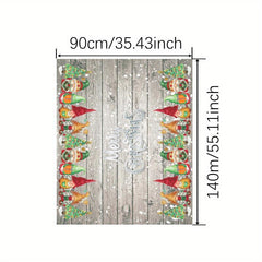 Polyester Table Cloth Merry Christmas Gnome Snowflake Pattern Table Cover