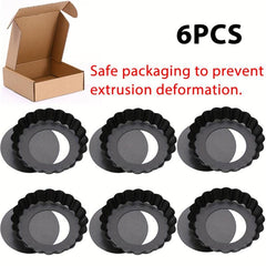 6pcs Mini Tart Pans 10 16 Cm Removable Bottom Nonstick Quiche Pie Pan Set