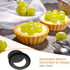 6pcs Mini Tart Pans 10 16 Cm Removable Bottom Nonstick Quiche Pie Pan Set