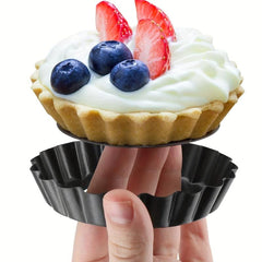 6pcs Mini Tart Pans 10 16 Cm Removable Bottom Nonstick Quiche Pie Pan Set