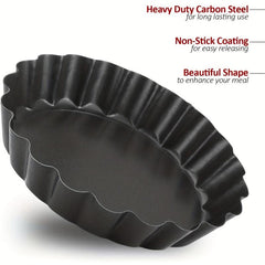 6pcs Mini Tart Pans 10 16 Cm Removable Bottom Nonstick Quiche Pie Pan Set
