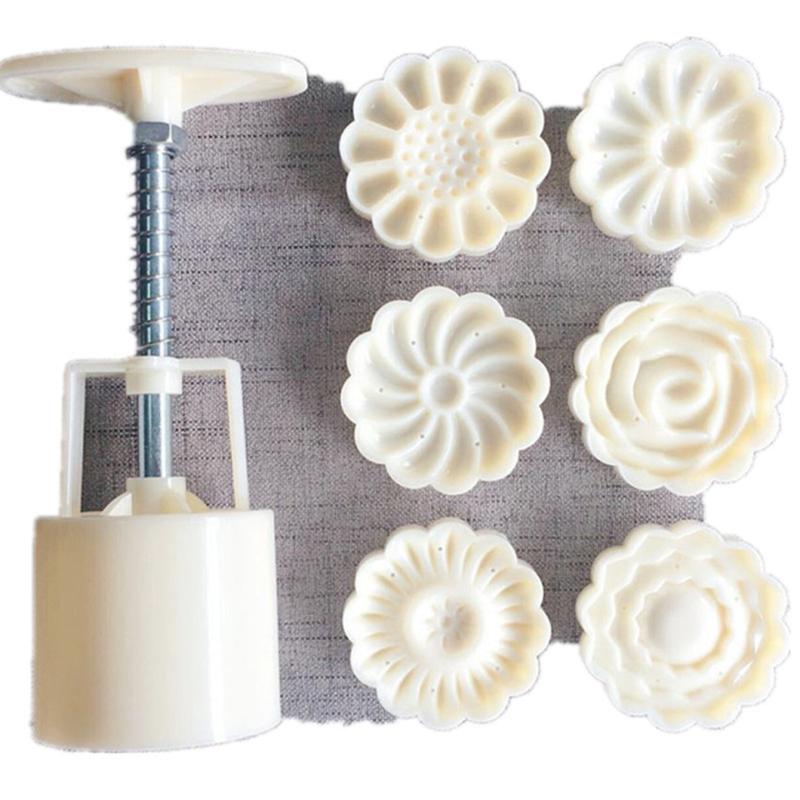 DIY Snowy Moon Cake Mold Circular Hand Pressing Type