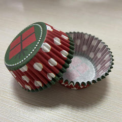100pcs Christmas Cupcake Liners Elk Christmas Tree Snowman Cupcake Cup