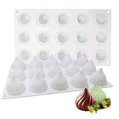 15 Cavities Spiral Chocolate Mold 3D Onion Shaped Candy Mold