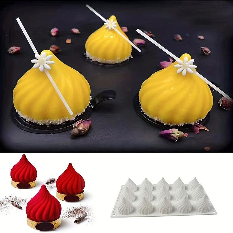 15 Cavities Spiral Chocolate Mold 3D Onion Shaped Candy Mold