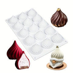 15 Cavities Spiral Chocolate Mold 3D Onion Shaped Candy Mold