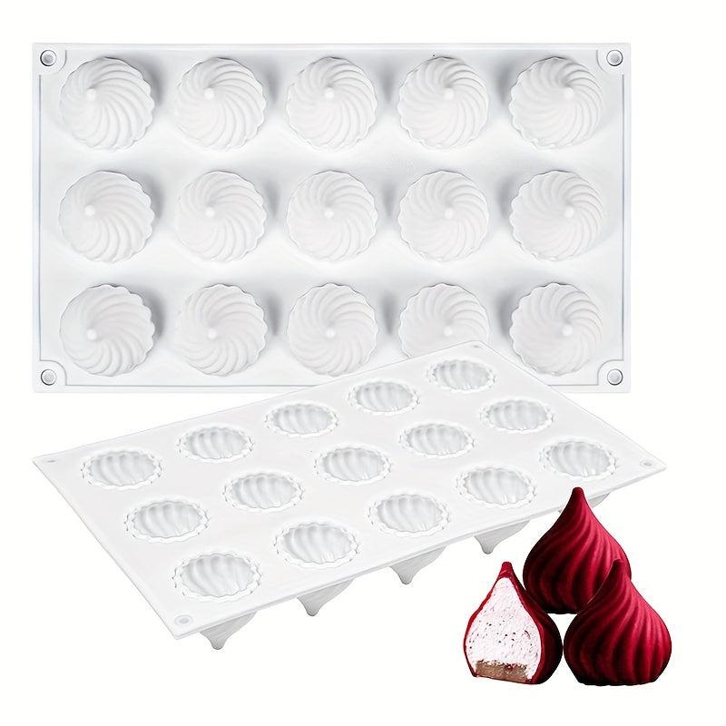 15 Cavities Spiral Chocolate Mold 3D Onion Shaped Candy Mold